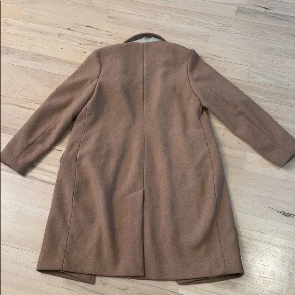 Abercrombie & Fitch wool-blend dad classic jacket coat-Tan-S - Picture 6 of 6